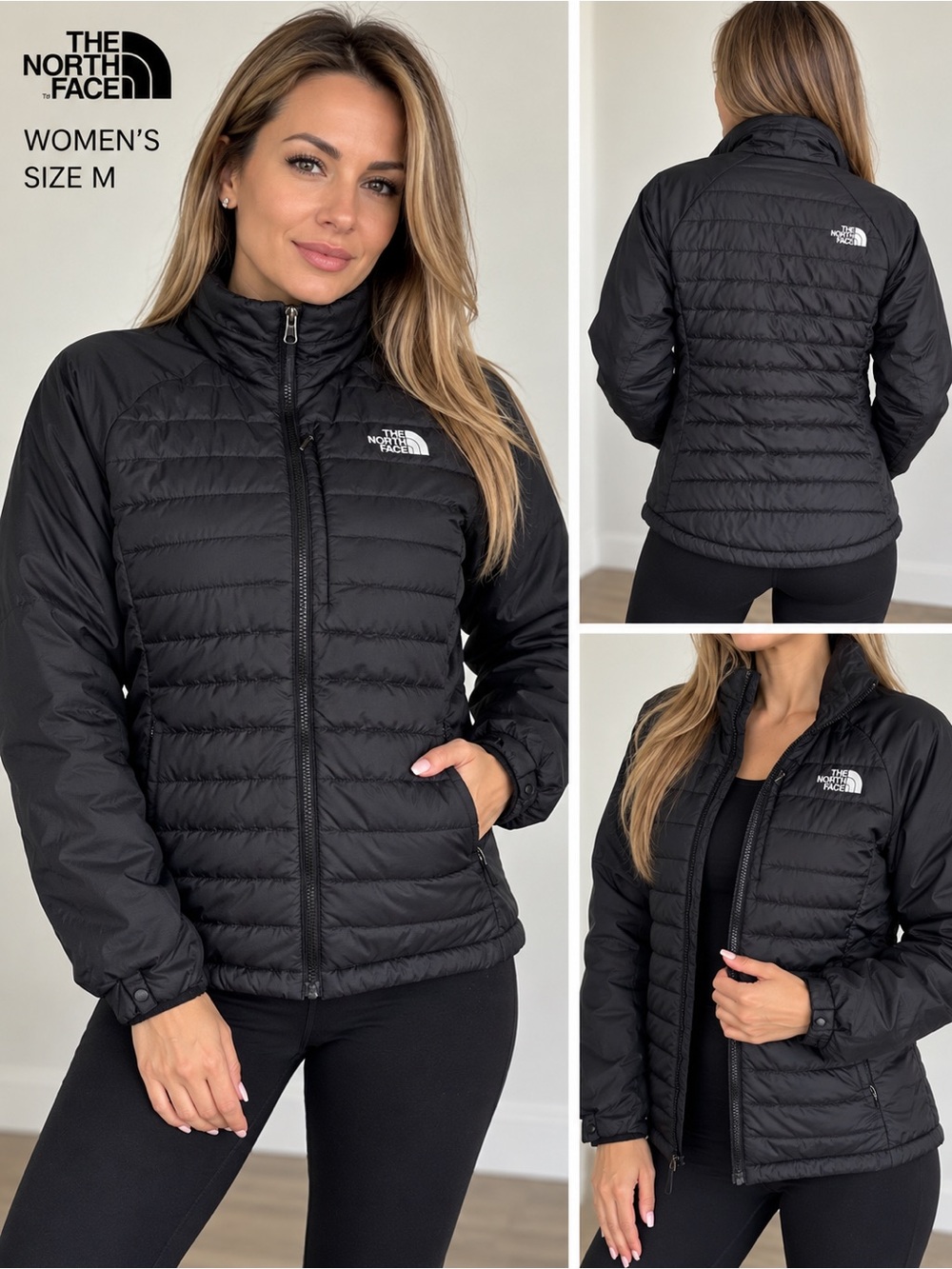 The North Face Women's Black Quilted Jacket Sz M